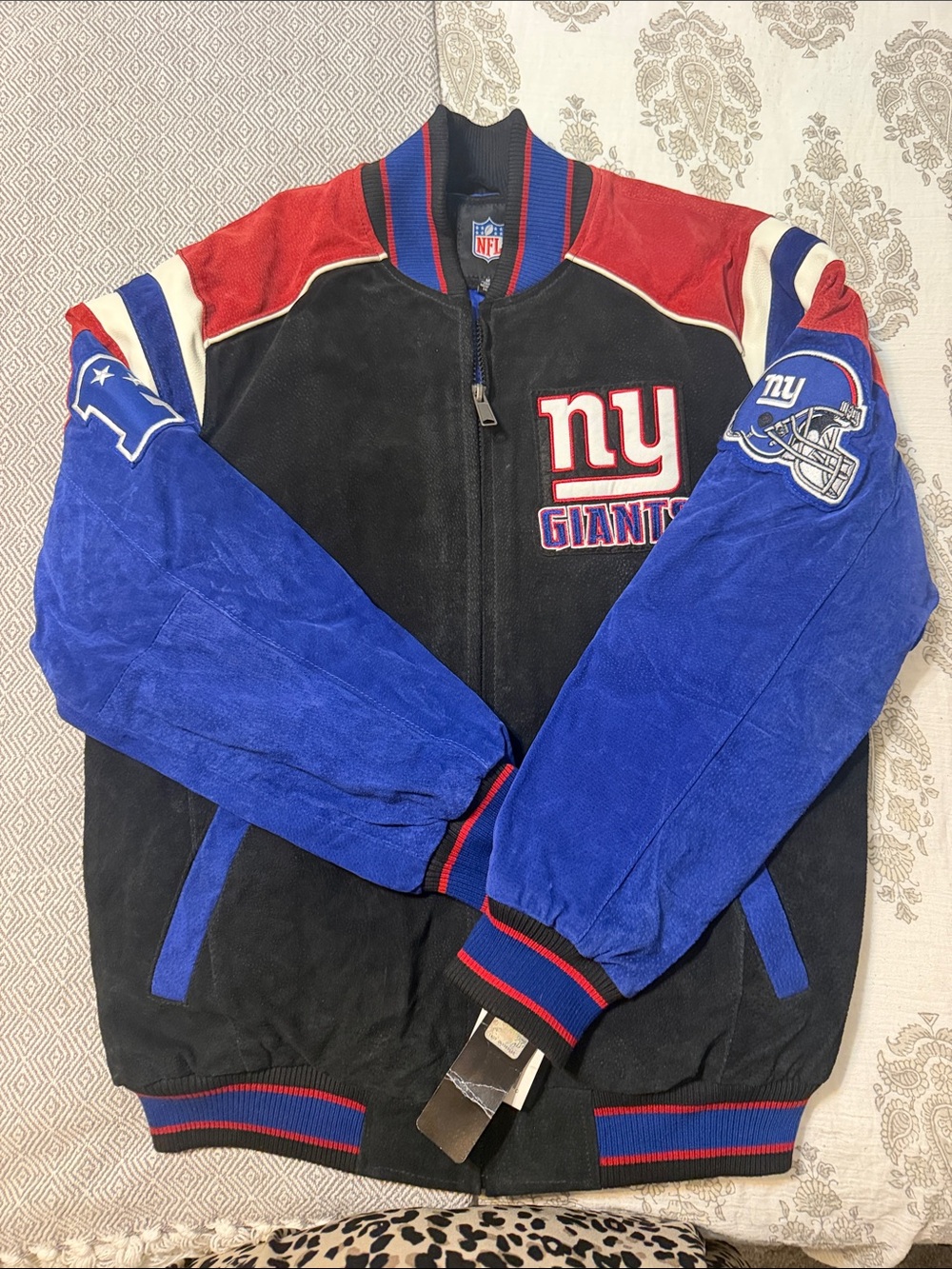 New York Giants Black, Royal Blue & Red Varsity Jacket